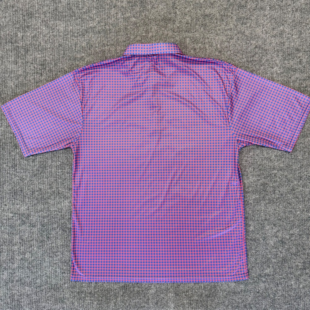 Collars & Co Mens 3XL Dress Collar Polo Shirt Blue Orange Gingham Check Golf Tee - Picture 7 of 9
